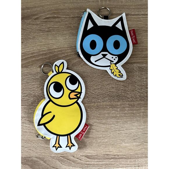 Vintage Y2k Rare Fred Is Red Bad Kitty Black Cat Coin Purse Keychain Keyring - Picture 1 of 6